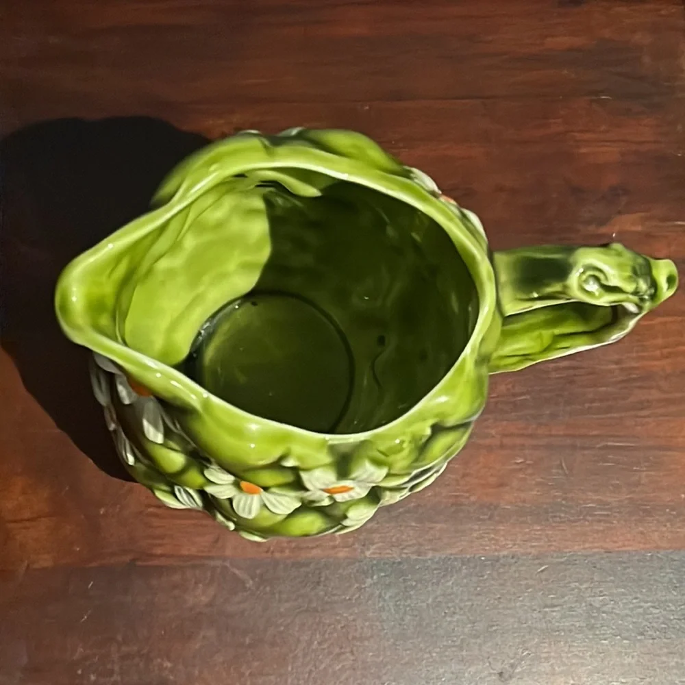 SOLD IN BUNDLE 1967 Inarco 3D Green Apples & Daisies Pitcher Creme de Menthe - Picture 11 of 11
